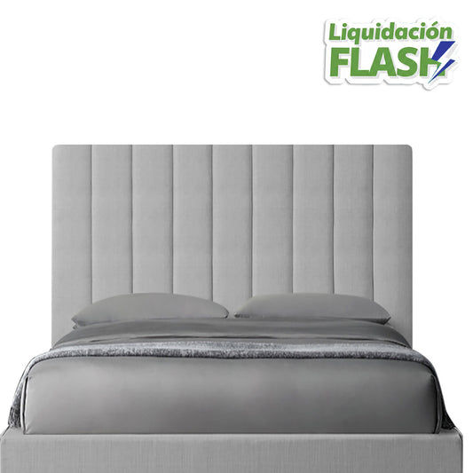 Espaldar de Cama Doble Natura  gris perla