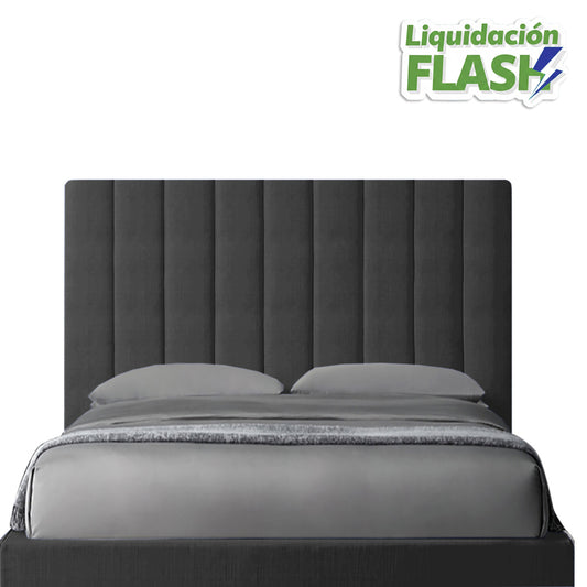 Espaldar de Cama Doble Natura  gris plomo