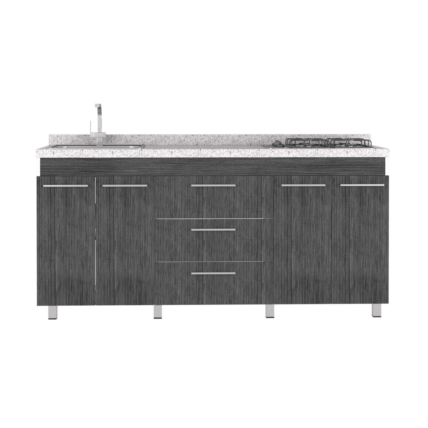 Gabinete Inferior Ballis Blanco Y Gris 180 Cm