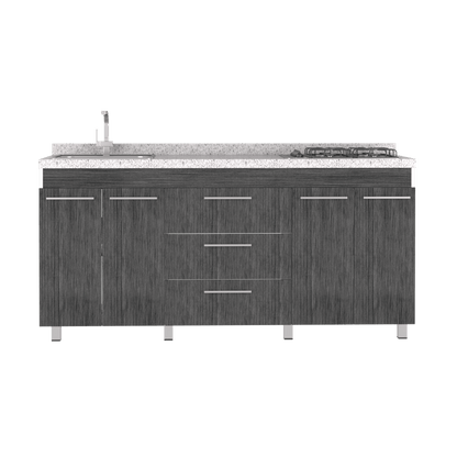 Gabinete Inferior Ballis Blanco Y Gris 180 Cm