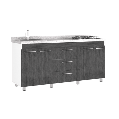 Gabinete Inferior Ballis Blanco Y Gris 180 Cm