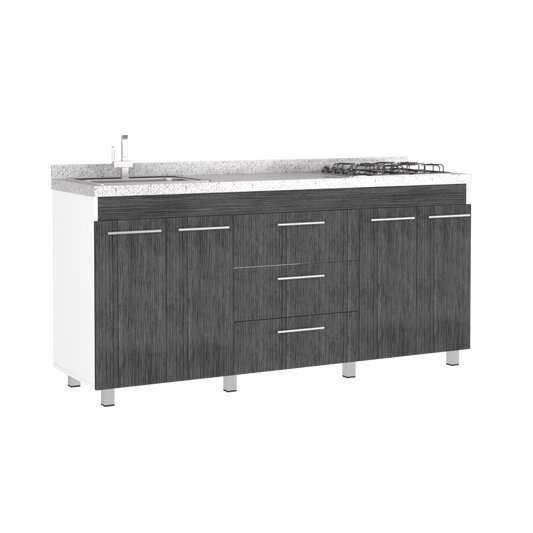 Gabinete Inferior Ballis Blanco Y Gris 180 Cm