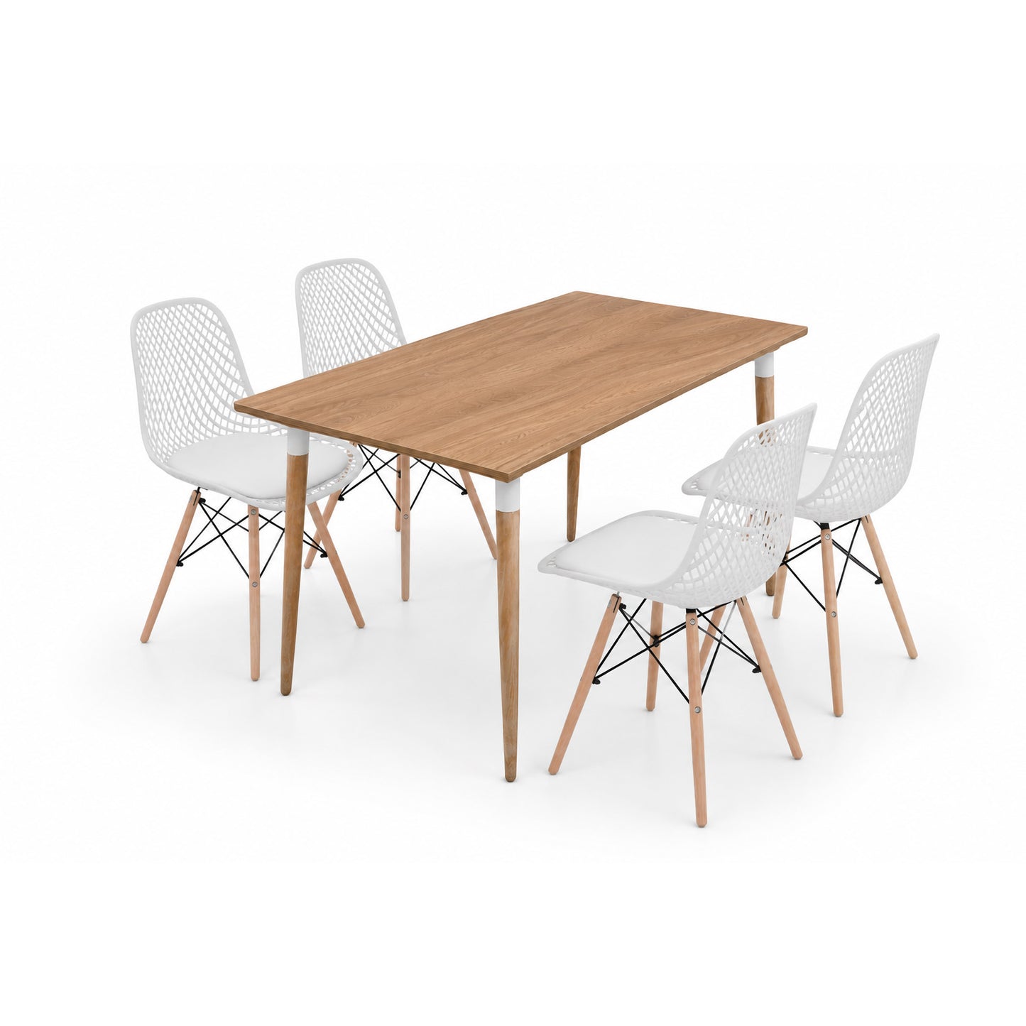 Juego de Comedor Premium Kano con 4 Sillas Eames Exclusive