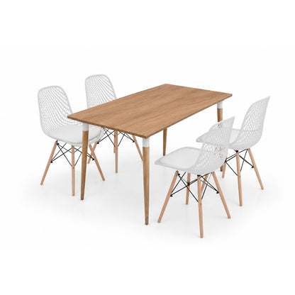 Juego de Comedor Premium Kano con 4 Sillas Eames Exclusive
