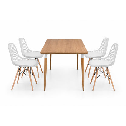 Juego de Comedor Premium Kano con 4 Sillas Eames Exclusive