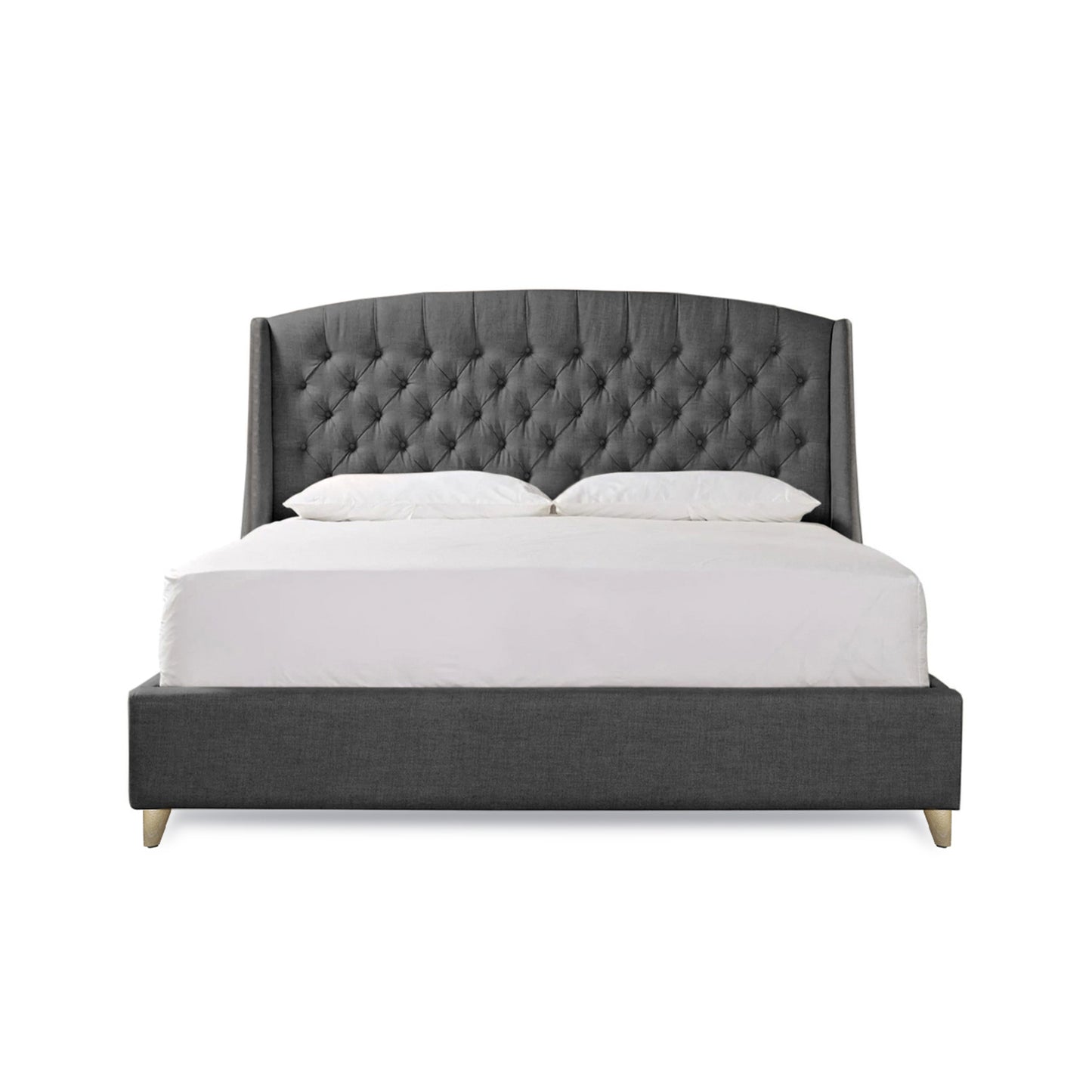 Base Cama Con Espaldar Sencillo Italia Gris Plomo