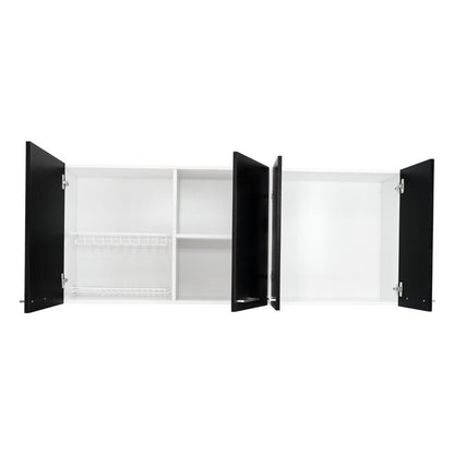 Gabinete Superior Cocina Jhonny  Blanco Y Wengue 150 Cm