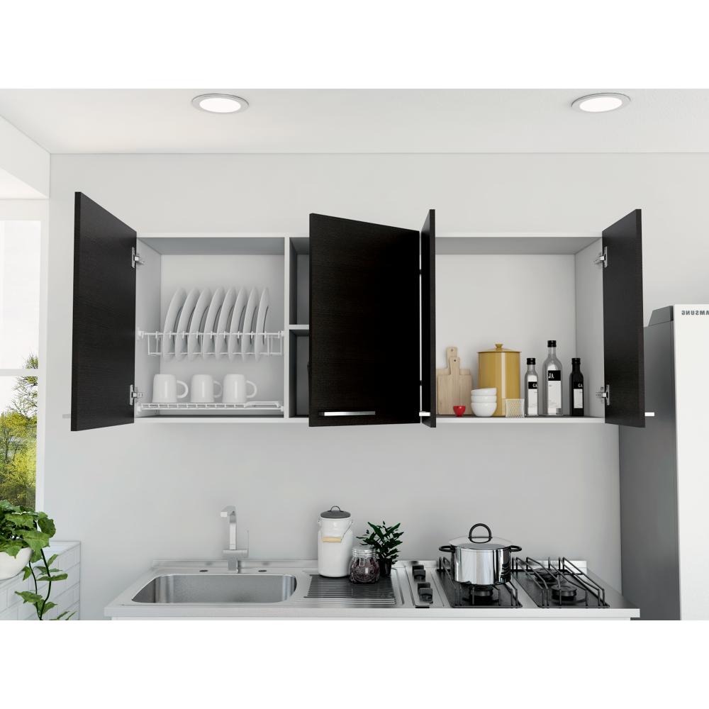 Gabinete Superior Cocina Jhonny  Blanco Y Wengue 150 Cm