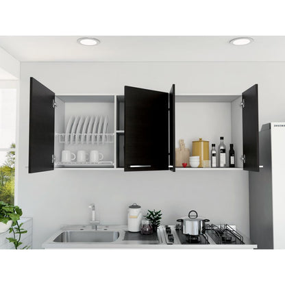 Gabinete Superior Cocina Jhonny  Blanco Y Wengue 150 Cm