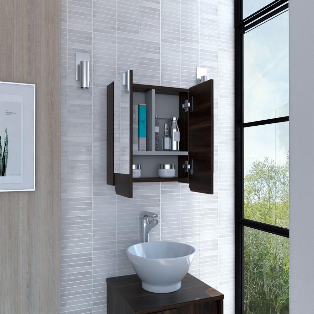 Gabinete De Baño Valesi Caoba Y Gris