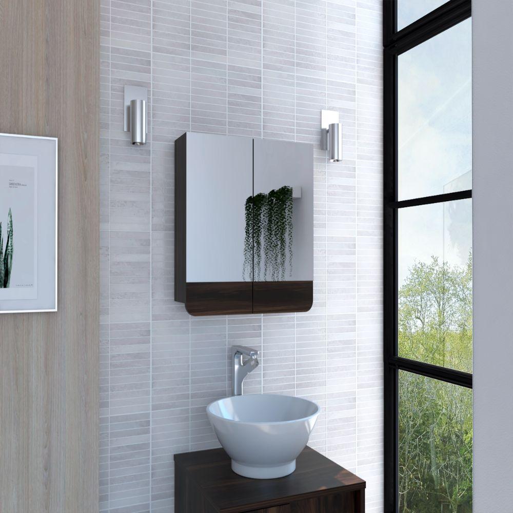 Gabinete De Baño Valesi Caoba Y Gris