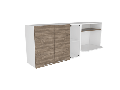 Gabinete Superior Kaelun Cocina  Blanco  Y Siena 150 Cm