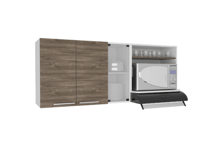 Gabinete Superior Kaelun Cocina  Blanco  Y Siena 150 Cm