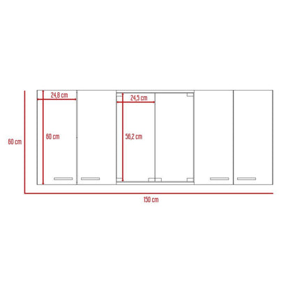 Gabinete Superior Temora Miel Y Blanco 150 Cm