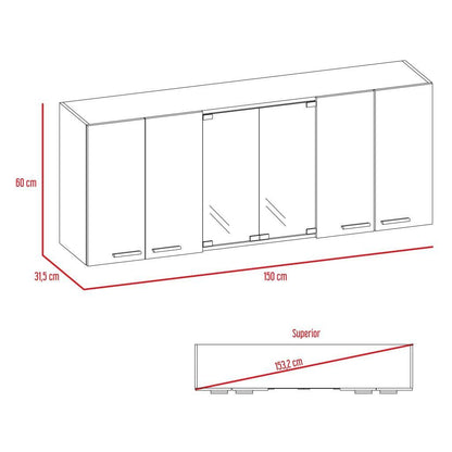 Gabinete Superior Temora Miel Y Blanco 150 Cm