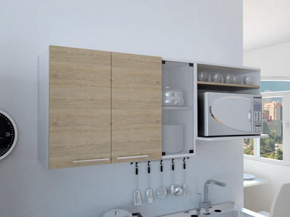 Gabinete Superior Kaelun Cocina  Blanco Y Rovere 150 Cm