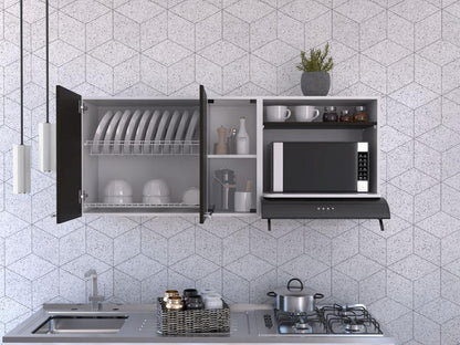 Gabinete Superior Kaelun Cocina  Blanco + Wengue 150 Cm