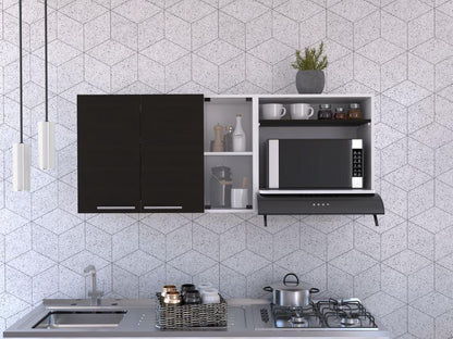 Gabinete Superior Kaelun Cocina  Blanco + Wengue 150 Cm