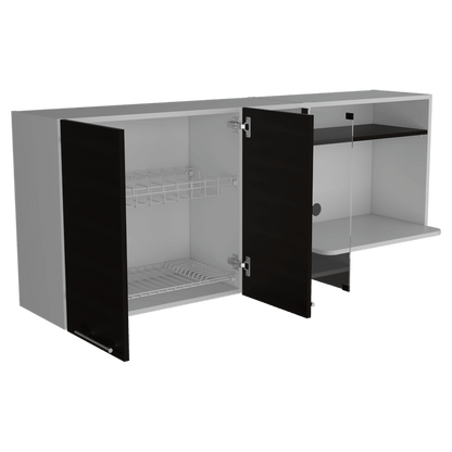 Gabinete Superior Kaelun Cocina  Blanco + Wengue 150 Cm