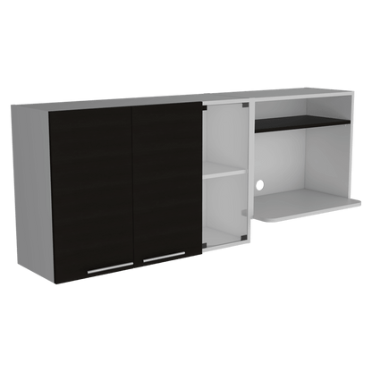 Gabinete Superior Kaelun Cocina  Blanco + Wengue 150 Cm