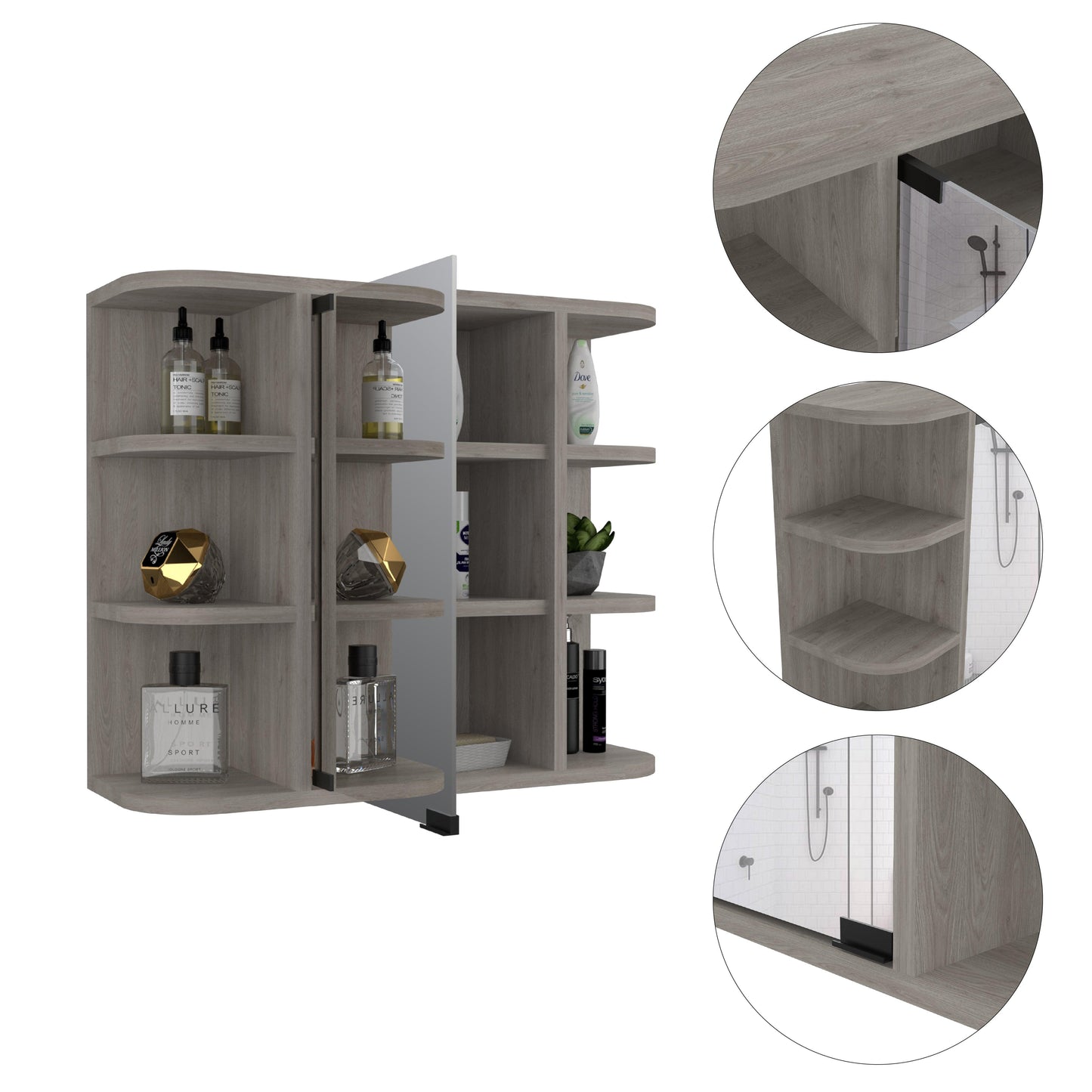 Gabinete De Baño Kurova Ceniza
