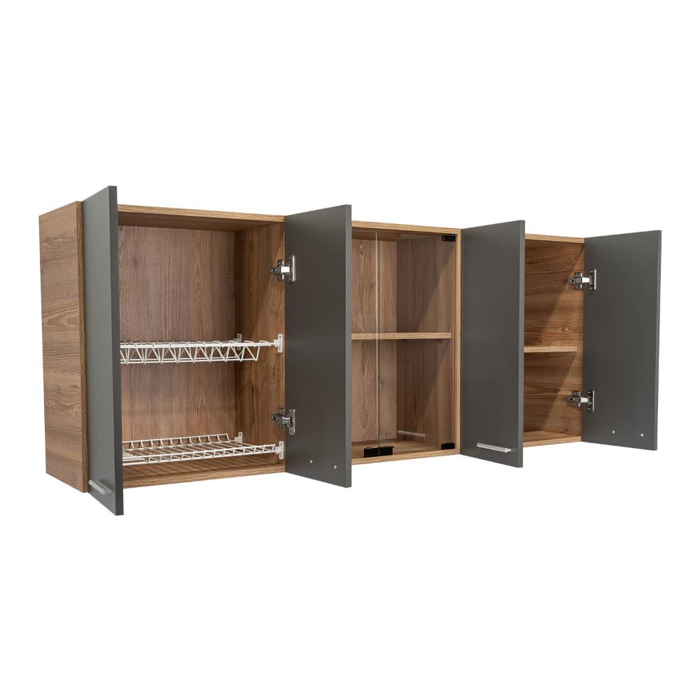 Gabinete Superior Temora Miel Y Plomo 150 Cm