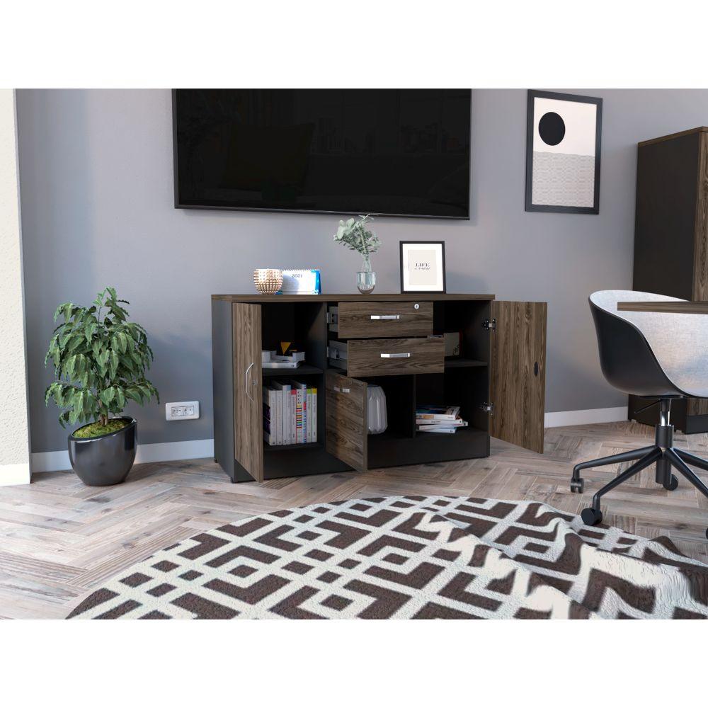 Gabinete Home Office 2 Cajones + 3 Puert
