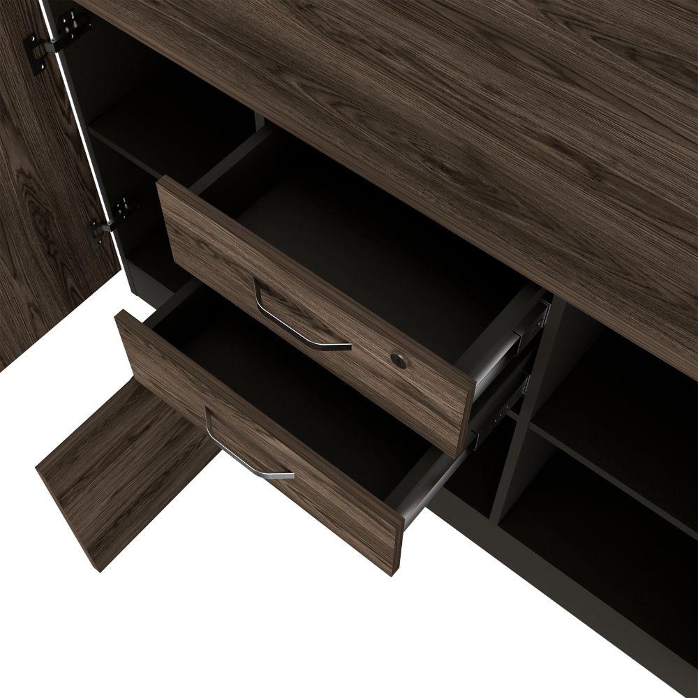 Gabinete Home Office 2 Cajones + 3 Puert