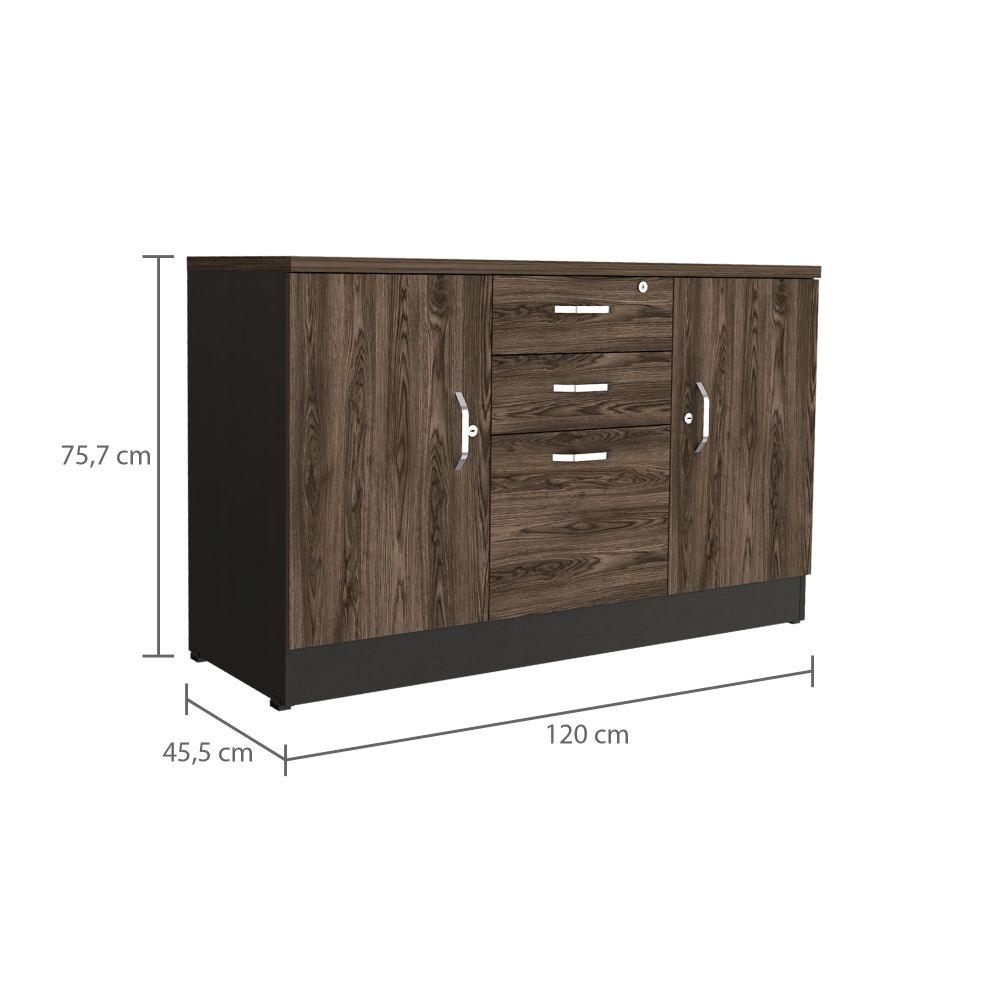 Gabinete Home Office 2 Cajones + 3 Puert