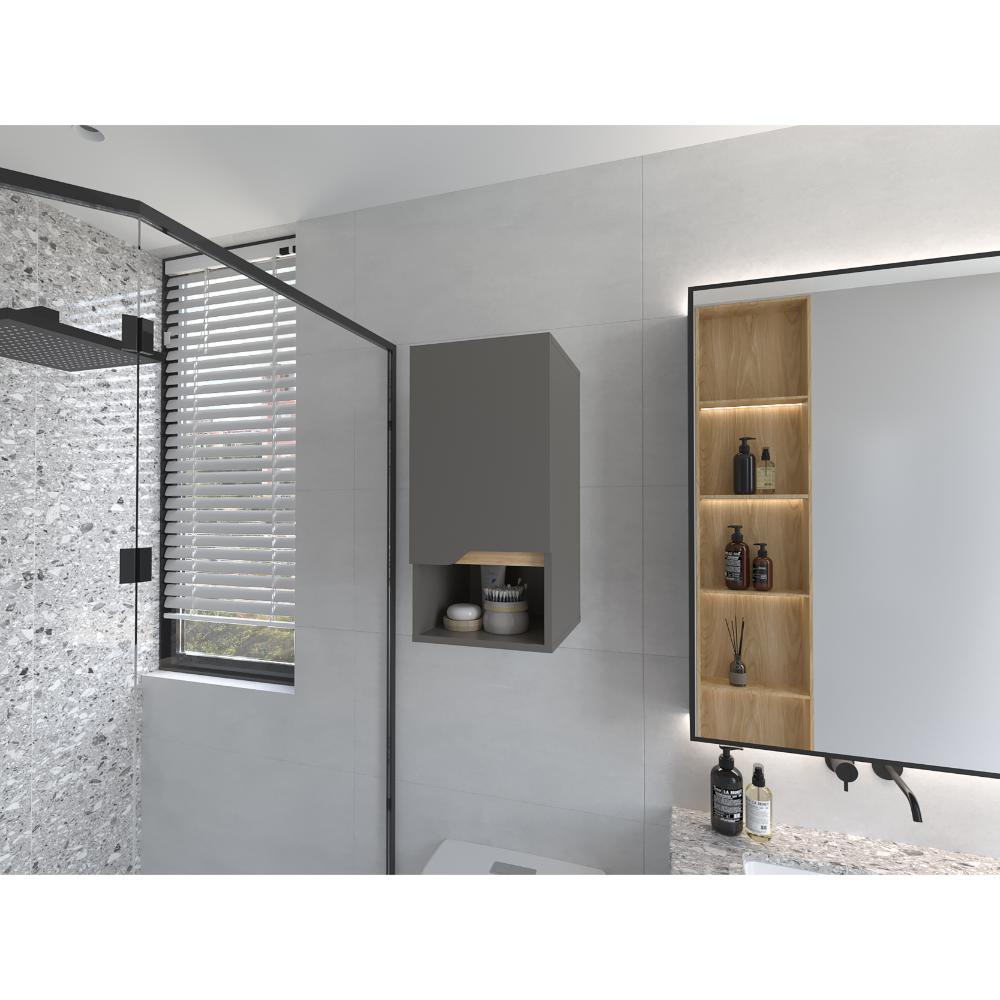 Gabinete De Baño Arinor Plata Y Fresno