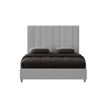 Base Cama Con Espaldar Semidoble Natura Gris Perla