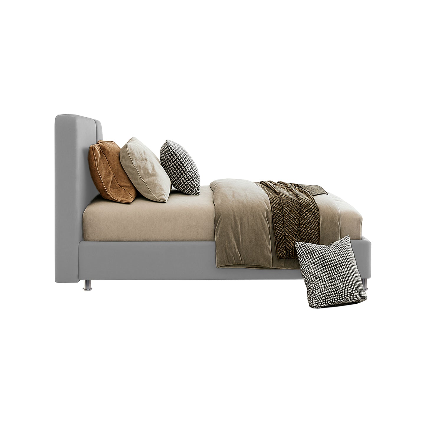 Cama Semidoble Gabor  Gris Perla