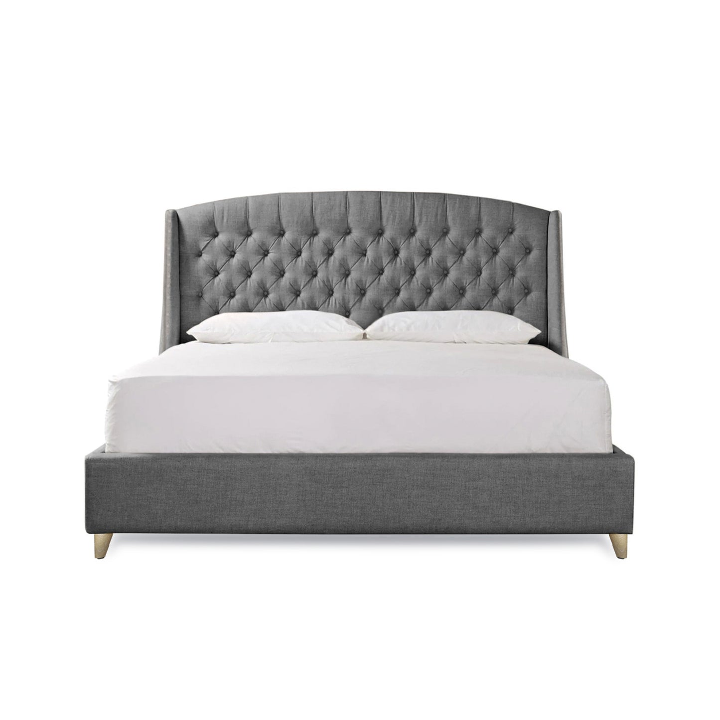 Base Cama Con Espaldar Sencillo Italia Gris Plata