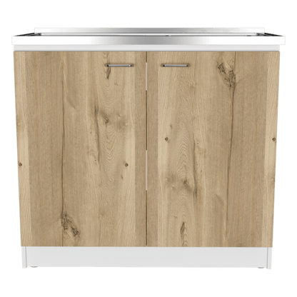 Gabinete Inferior Rivela Blanco Y Duna 100 Cm