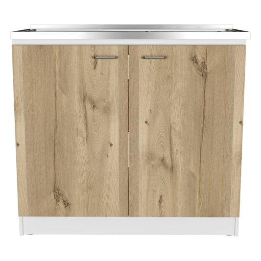 Gabinete Inferior Rivela Blanco Y Duna 100 Cm