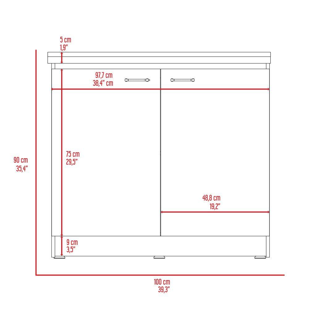 Gabinete Inferior Rivela Blanco Y Duna 100 Cm