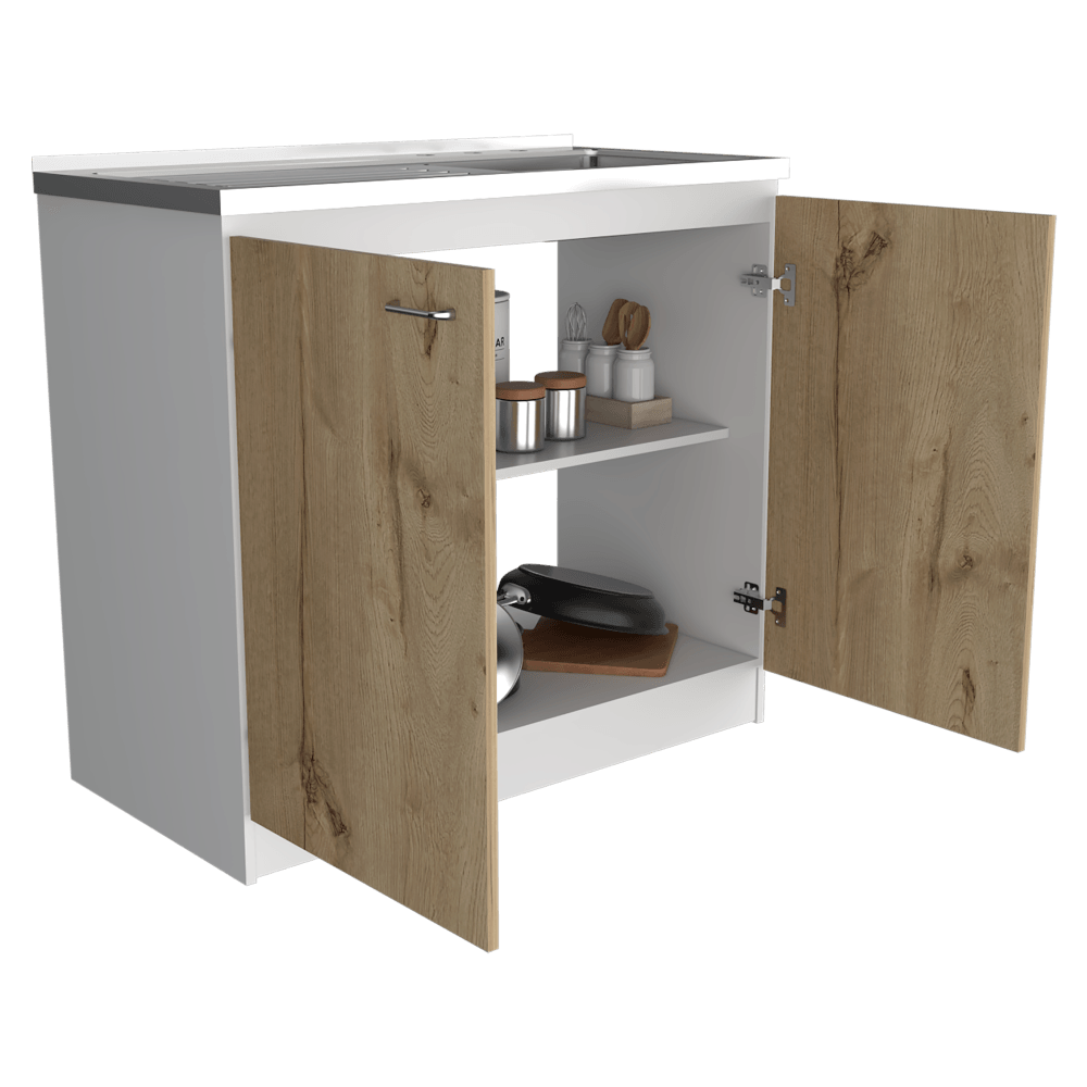 Gabinete Inferior Rivela Blanco Y Duna 100 Cm