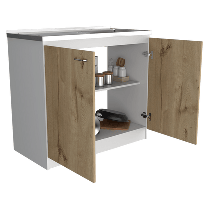 Gabinete Inferior Rivela Blanco Y Duna 100 Cm