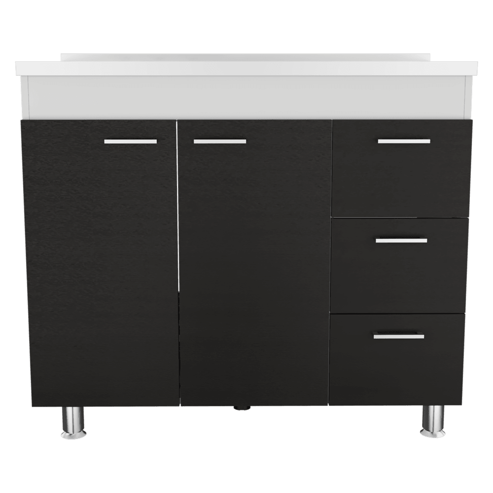 Gabinete Inferior Avorin Wengue Y Blanco 100 Cm