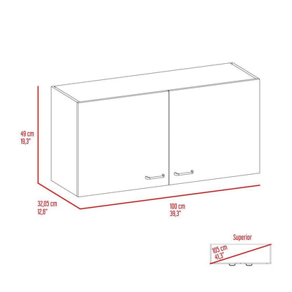 Gabinete Superior Rivela Blanco Gris 100 Cm