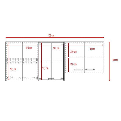 Gabinete Superior Avorin Macadamia Y Blanco 150 Cm