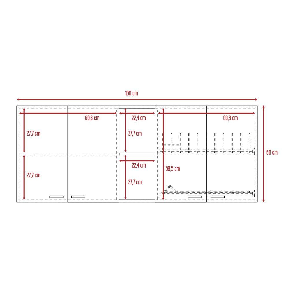 Gabinete Superior Levara Wengue 150 Cm