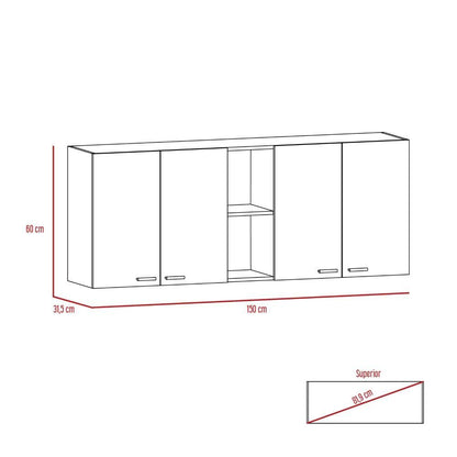 Gabinete Superior Levara Wengue 150 Cm