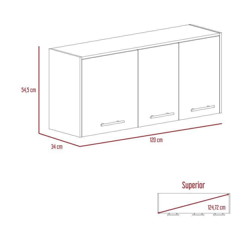 Modulo Superior De Cocina Niko  Blanco Duna 120 Cm