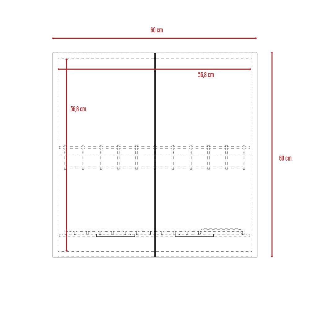 Gabinete Superior Nimora Blanco Y Coñac 60 Cm