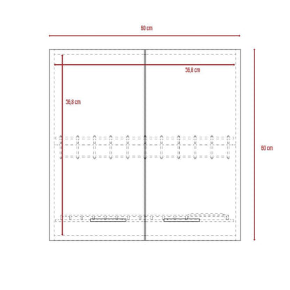 Gabinete Superior Nimora Blanco Y Coñac 60 Cm