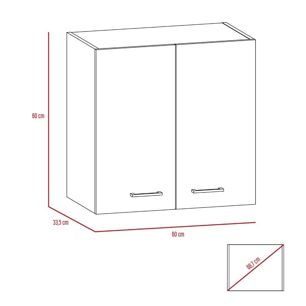 Gabinete Superior Nimora Blanco Y Coñac 60 Cm
