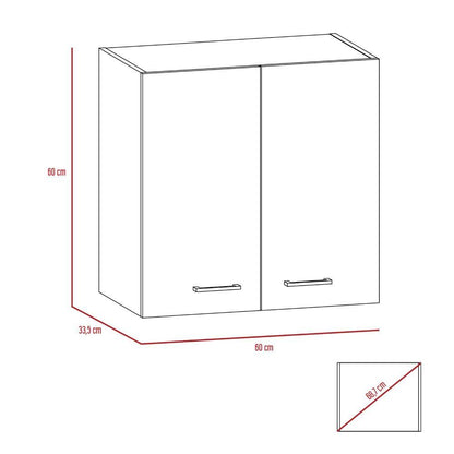 Gabinete Superior Nimora Blanco Y Coñac 60 Cm