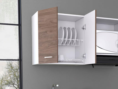 Gabinete Superior Ruxeu Castaño Y Blanco 60 Cm