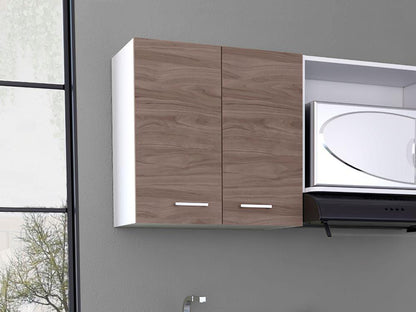 Gabinete Superior Ruxeu Castaño Y Blanco 60 Cm
